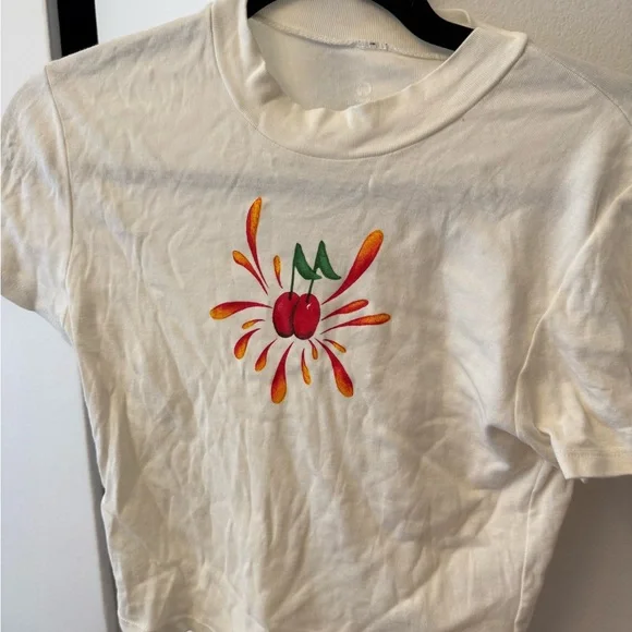 Cherry LA White Graphic Baby Tee - Picture 2 of 4
